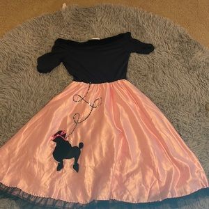 Pink and black poodle dress with inside liner perfect for Halloween